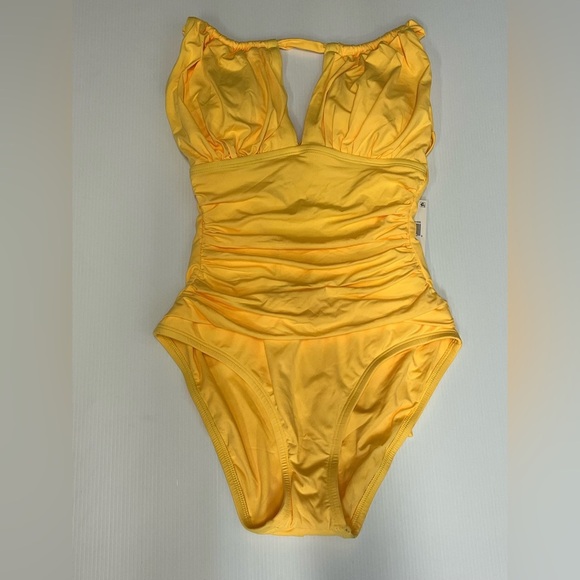 La Blanca Island Goddess High Neck Keyhole One Piece in Pineapple Size 4 - Picture 1 of 5